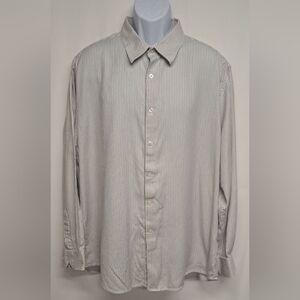 Structure XXL 50-52 Cotton Button Down Shirt Long Sleeve Striped